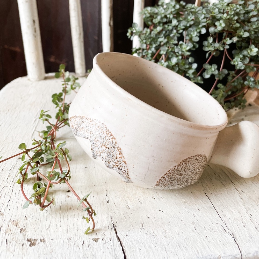 SOLD Pottery Onion Soup Bowl